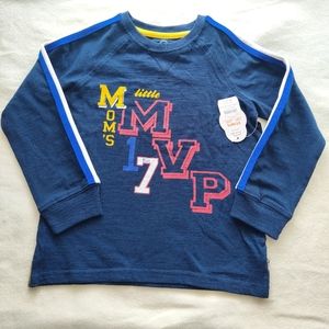 Long Sleeved Blue Tee Shirt Mom's Little MVP Boys' Size 5T